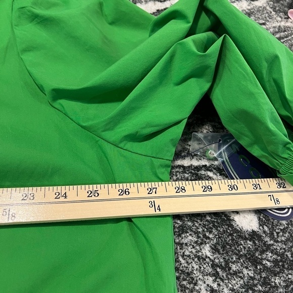 SCOOP green babydoll peplum top with half sleeves and mock neck - Picture 9 of 15